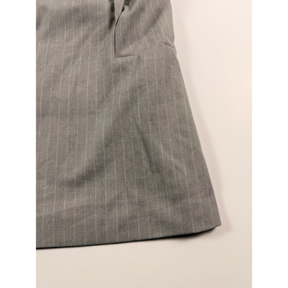 Banana Republic Womens Grey Pinstripe Sleeveless Tie Neck Keyhole Work Top Small - Picture 8 of 11